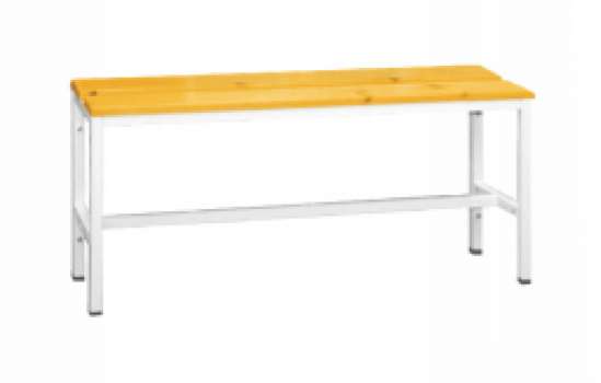 Svařovaná lavice - 100 cm, světle šedá/smrk