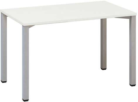 Psací stůl Alfa 200 - 120 x 70 cm, bílý/stříbrný