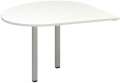 Přídavný stůl Alfa 200 - pravý, 120 cm, bílý/stříbrný