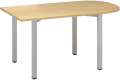 Přídavný stůl konferenční Alfa 200 - 80 x 150 cm, divoká hruška/stříbrný