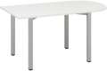 Přídavný stůl konferenční Alfa 200 - 80 x 150 cm, bílý/stříbrný