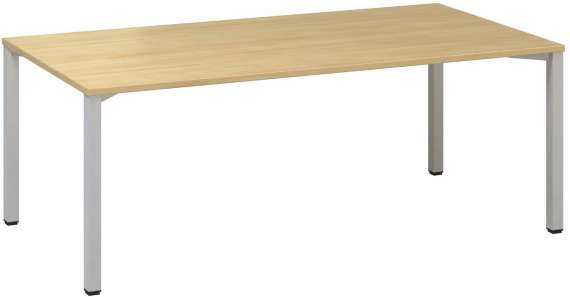 Jednací stůl Alfa 420 - 200 x 100 cm, divoká hruška/stříbrný
