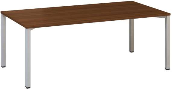 Jednací stůl Alfa 420 - 200 x 100 cm, ořech/stříbrný