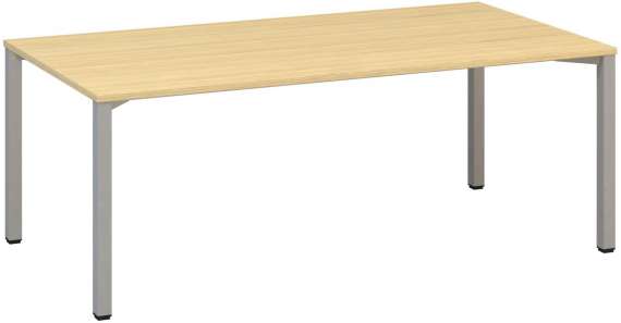 Jednací stůl Alfa 420 - 200 x 100 cm, dub Vicenza/stříbrný