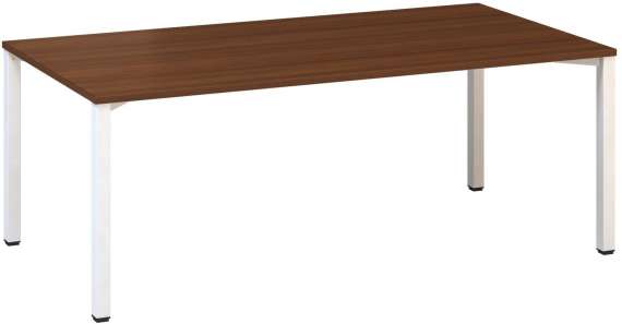 Jednací stůl Alfa 420 - 200 x 100 cm, ořech/bílý