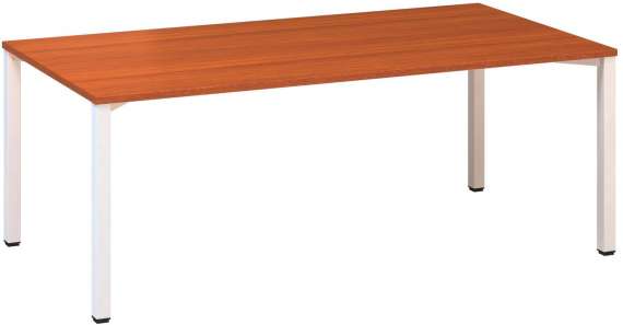 Jednací stůl Alfa 420 - 200 x 100 cm, třešeň/bílý