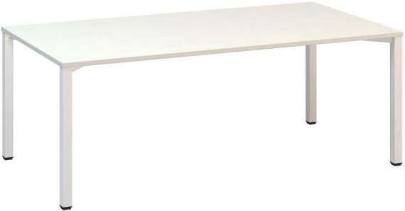 Jednací stůl Alfa 420 - 200 x 100 cm, bílý/bílý