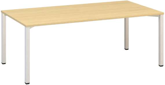 Jednací stůl Alfa 420 - 200 x 100 cm, dub Vicenza/bílý