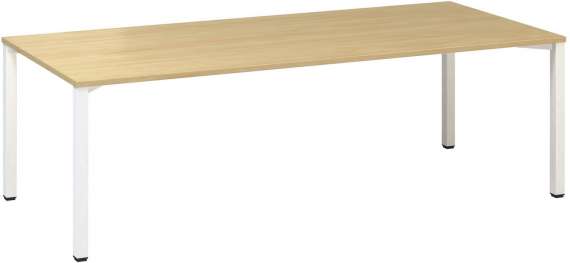 Jednací stůl Alfa 420 - 240 x 100 cm, divoká hruška/bílý