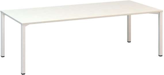 Jednací stůl Alfa 420 - 240 x 100 cm, bílý/bílý