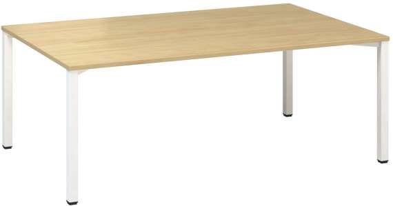 Jednací stůl Alfa 420 - 200 x 120 cm, divoká hruška/bílý