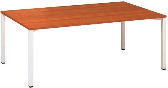 Jednací stůl Alfa 420 - 200 x 120 cm, třešeň/bílý