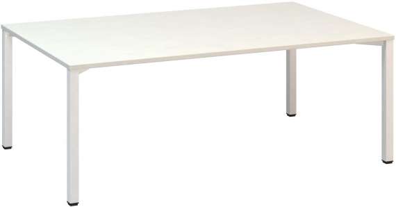 Jednací stůl Alfa 420 - 200 x 120 cm, bílý/bílý