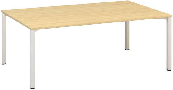 Jednací stůl Alfa 420 - 200 x 120 cm, dub Vicenza/bílý