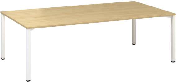 Jednací stůl Alfa 420 - 240 x 120 cm, divoká hruška/bílý