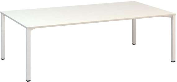 Jednací stůl Alfa 420 - 240 x 120 cm, bílý/bílý