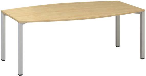Jednací stůl Alfa 420 - 200 cm, divoká hruška/stříbrný