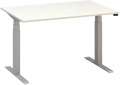 Výškově stavitelný stůl ALFA UP - 120 cm, bílý/stříbrný
