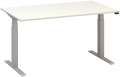 Výškově stavitelný stůl ALFA UP - 140 cm, bílý/stříbrný