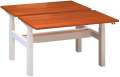 Výškově stavitelný stůl ALFA UP/duotable - 120 cm, třešeň/bílý