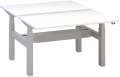 Výškově stavitelný stůl ALFA UP/duotable - 120 cm, bílý/stříbrný