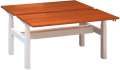 Výškově stavitelný stůl ALFA UP/duotable - 140 cm, třešeň/bílý