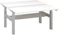 Výškově stavitelný stůl ALFA UP/duotable - 140 cm, bílý/stříbrný
