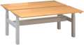 Výškově stavitelný stůl ALFA UP/duotable - 160 cm, divoká hruška/stříbrný