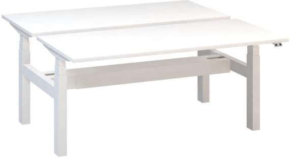 Výškově stavitelný stůl ALFA UP/duotable - 160 cm, bílý/bílý