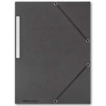 Prešpánové desky s chlopněmi a gumičkou Office Depot - černé, 10 ks
