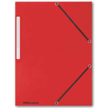 Prešpánové desky s chlopněmi a gumičkou Office Depot - červené, 10 ks