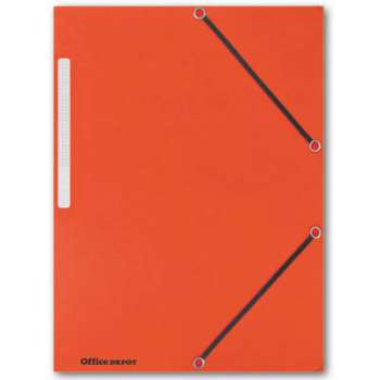 Prešpánové desky s chlopněmi a gumičkou Office Depot - oranžové, 10 ks