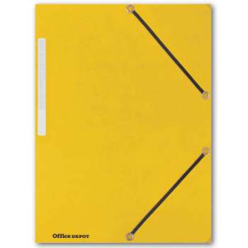 Prešpánové desky s chlopněmi a gumičkou Office Depot - žluté, 10 ks