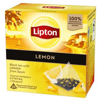 Černý čaj Lipton - pyramidy, příchuť citronu, 20x 1,7 g