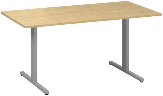 Jednací stůl Alfa 455 - 160 cm, divoká hruška/stříbrný