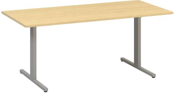 Jednací stůl Alfa 455 - 180 cm, dub Vicenza/stříbrný