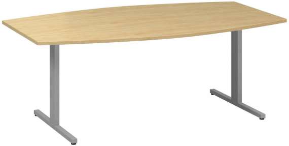 Jednací stůl Alfa 455 - 200 cm, divoká hruška/stříbný