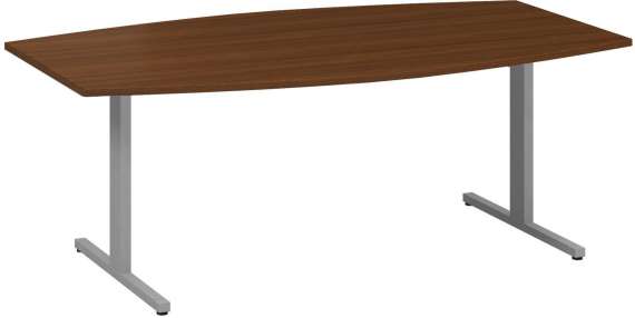 Jednací stůl Alfa 455 - 200 cm, ořech/stříbrný