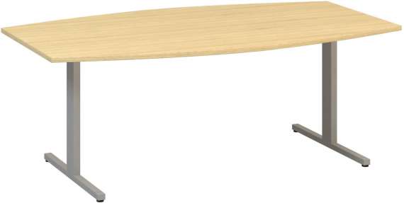 Jednací stůl Alfa 455 - 200 cm, dub Vicenza/stříbrný