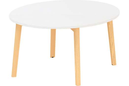 Jednací stůl Alfa Root - nízký, kruhový, 90 cm, bílý