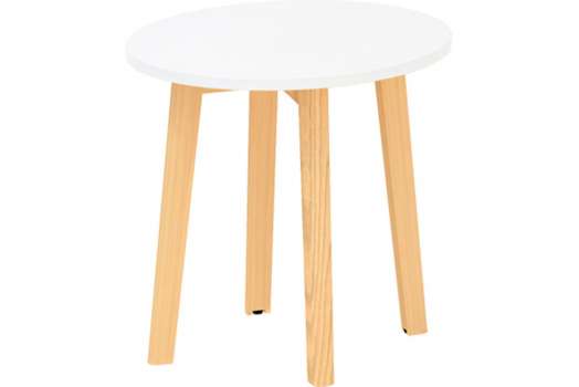 Jednací stůl Alfa Root - nízký, kruhový, 50 cm, bílý