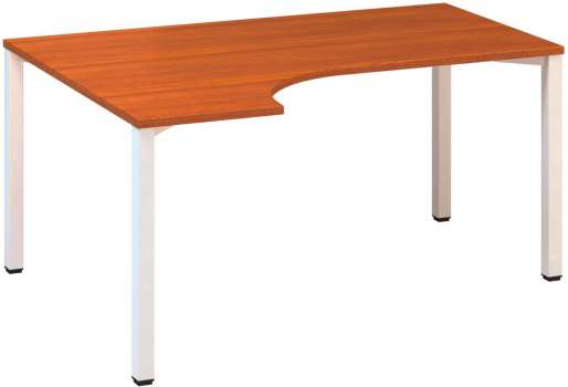 Psací stůl Alfa 200 - ergo, levý, 160 cm, třešeň/bílý