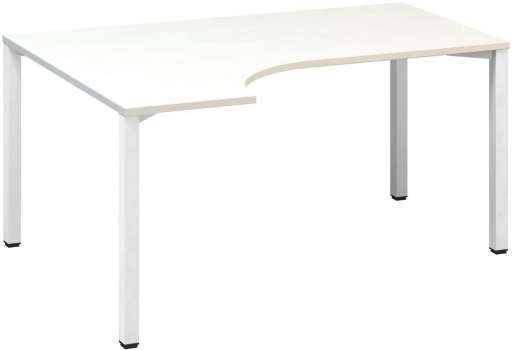 Psací stůl Alfa 200 - ergo, levý, 160 cm, bílý/bílý