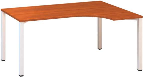 Psací stůl Alfa 200 - ergo, pravý, 160 cm, třešeň/bílý