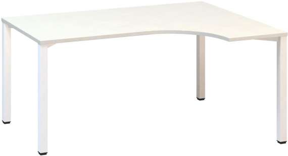 Psací stůl Alfa 200 - ergo, pravý, 160 cm, bílý/bílý