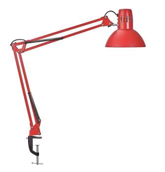 Stolní lampa MAULstudy - k upevnění na stůl, červená