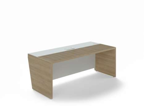 Psací stůl Lenza Trevix - 200 x 90 cm, dub pískový/bílý lesk