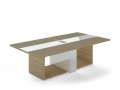 Jednací stůl Lenza Trevix - 260 x 140 cm, dub pískový/bílý lesk