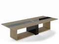 Jednací stůl Lenza Trevix - 360 x 140 cm, dub pískový/černý lesk