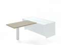Přídavný stůl Lenza Trevix - 138 x 75 cm, dub pískový/bílý lesk
